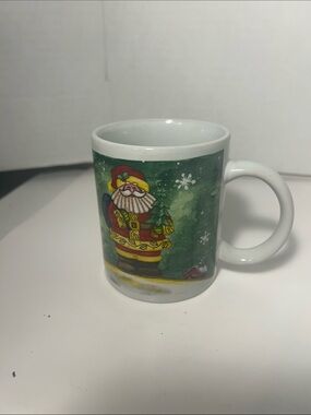 Festive Green Santa Ceramic Mug